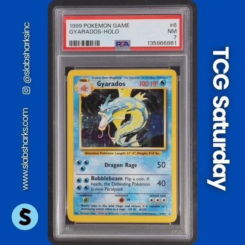 1999 POKEMON #6/102 GYARADOS HOLO RARE PSA 7