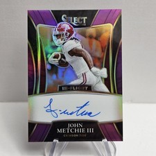2022 Panini Chronicles Draft Picks Purple /10 John Metchie III Rookie Auto RC