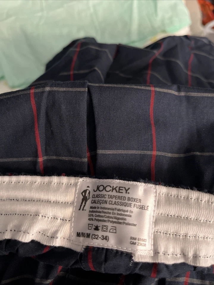 2 calzoncillos boxer Jockey 1 Club Room para hombre mezcla de algodón nuevos talla M a cuadros 1 lisos Foto 4 de 4