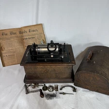 Antique Thomas A Edison Marx Standard Cylinder Phonograph 1905 Case & Parts