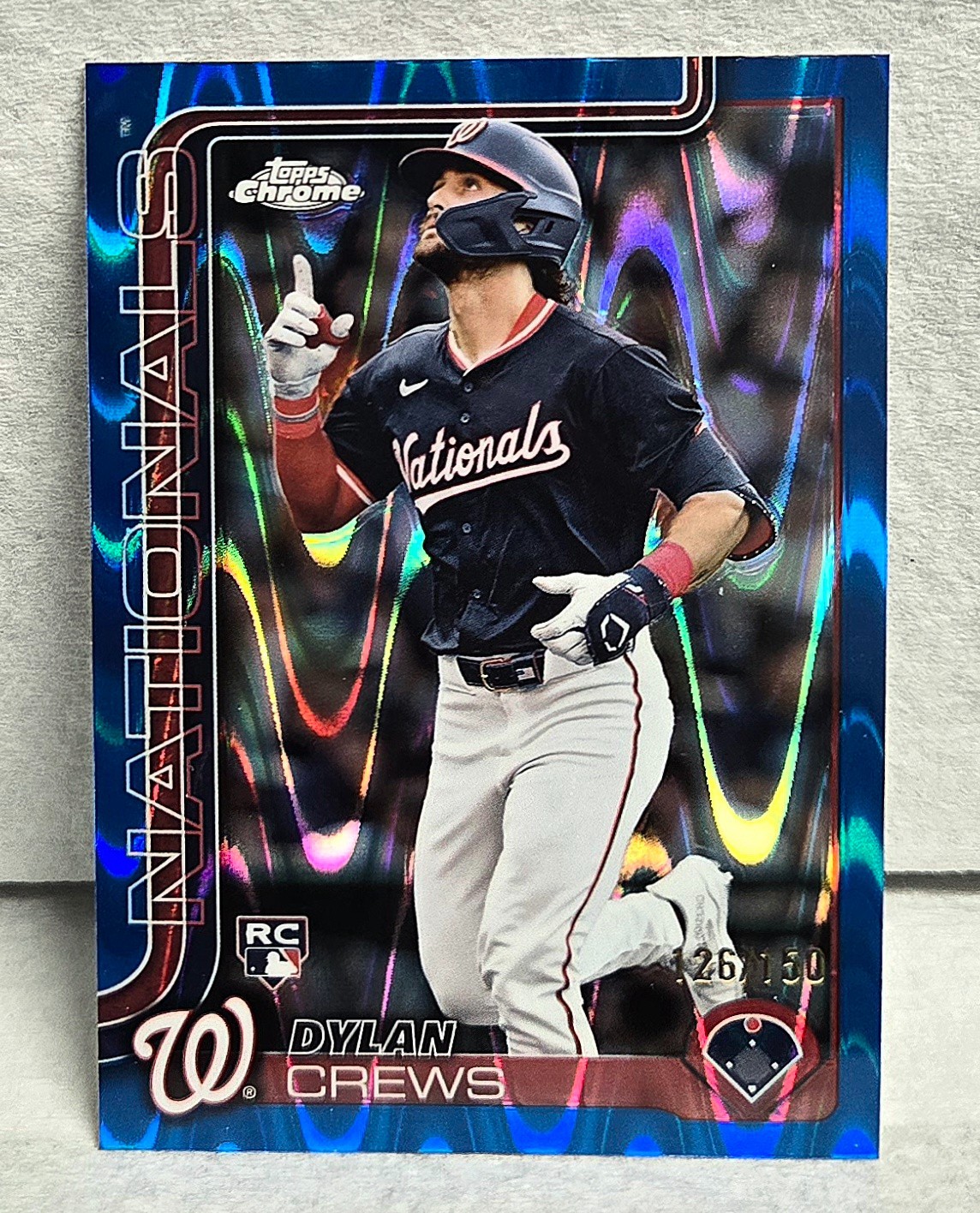 2025 topps chrome Dylan Crews RC #146 126/150 SP Blue Lava Mint