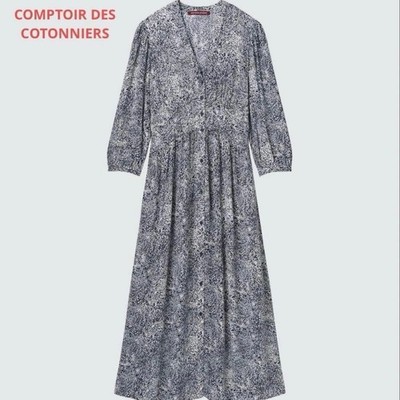 Comptoir de Cotonnier Uniqlo Rayon Print Long Dress S Neu