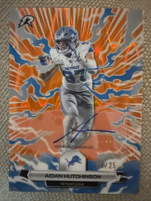 2025 Topps Resurgence Aidan Hutchinson Orange Static 5/25 Refractor Auto Lions