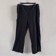 Chico's 3R NWT Black Linen Stretch Wide Leg Pants 16R