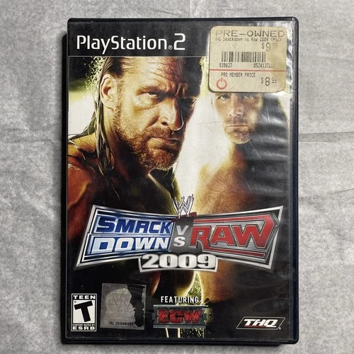 WWE SmackDown vs Raw 2009 Sony PlayStation 2 Black Label Wrestling Game PS2