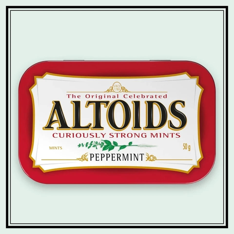 ALTOIDS Classic Peppermint Breath Mints, 1.76-Ounce Tin (Pack of 12)