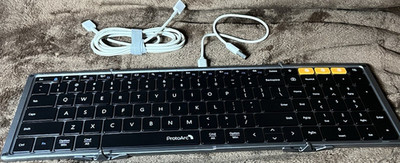 ProtoArc XK01 Slim Foldable Wired Bluetooth Keyboard Black QWERTY Portable