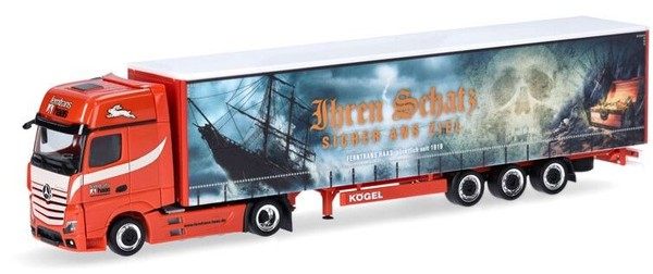 Herpa - Mercedes Benz Actros 4X2 Mit 3-Achs-AnhäNger Ferntrans Haas - 1/87 - ...-image