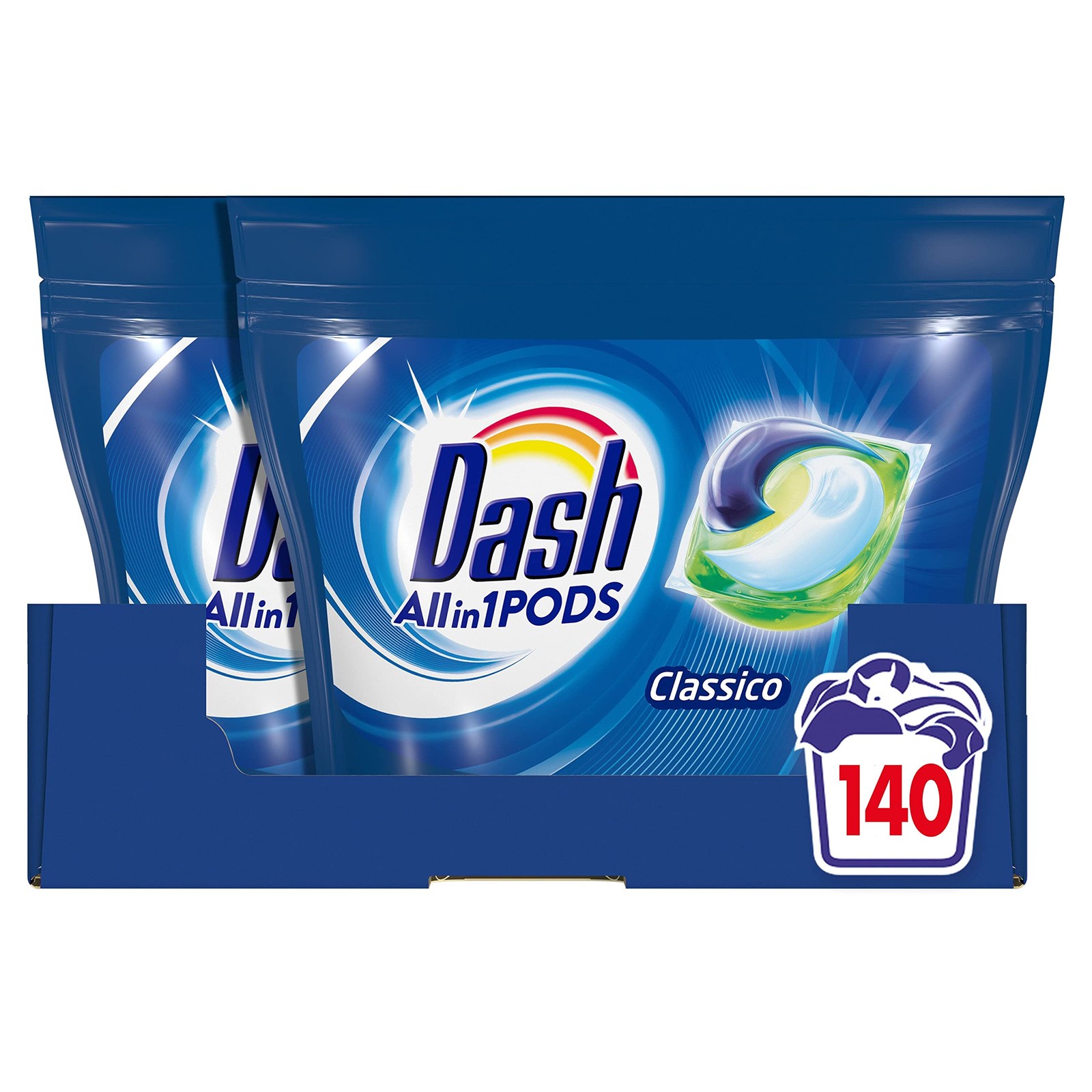 Dash Pods Classico 140 Lavaggi | Capsule Lavatrice Tutto in Uno