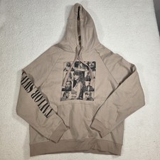 Taylor Swift The Eras Tour Pullover Graphic Hoodie Taupe Oversized Size XL