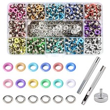 YHNTGB 600 Pcs 3/16 inch Metal Eyelets Macaron Grommets Sets with 3 Pieces In...