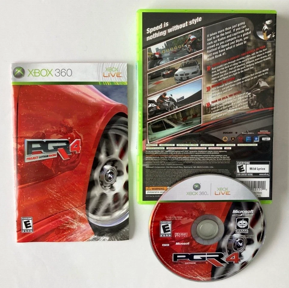 Project Gotham Racing 4 PGR 4 2007 Microsoft Xbox 360 complete Game CIB tested - Image 2 of 4