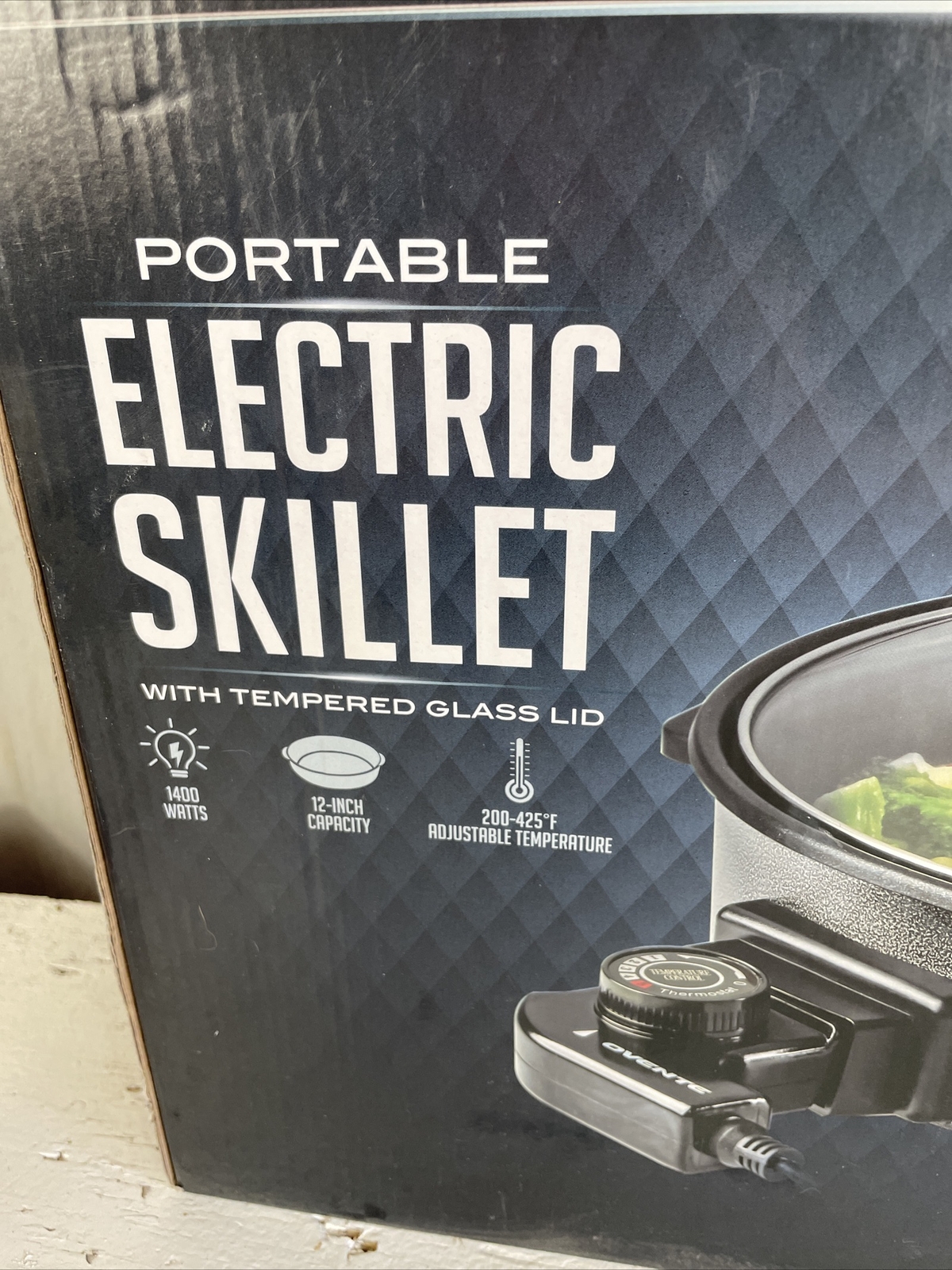 Ovente 12 Inch Electric Kitchen Skillet with Nonstick Aluminum Coated