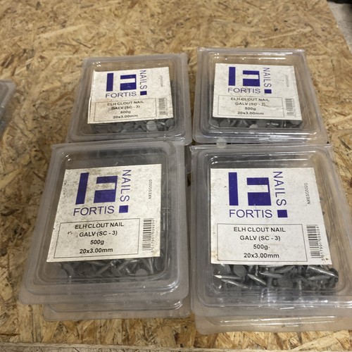Fortis Nails Joblot Of 4kg 20 X 3.00 mm Clout Nails Galvenized Roofing Nails - Picture 4 of 5