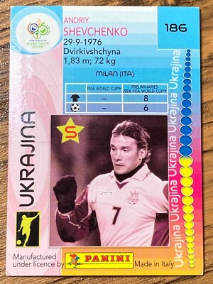 Panini World Cup Germany 2006 Card #186 Andriy Shevchenko Ukraine
