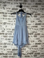 NEW! ASOS Design Bust Detail Skater Mini Dress w/ Ties in Blue Size US 4 $53