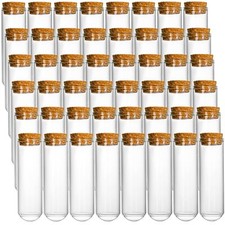 48 Pack 50ml Glass Test Tubes Cork Stoppers 30x100mm Bath Salt Use