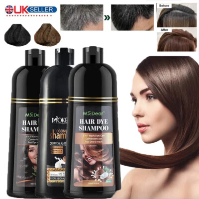 MS DEAR 500g Natural Herbal Permanent Black Hair Dye Instant Fast Hair Color Dye Shampoo