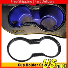 Interior Trim Molding Carbon Fiber Cup Holder Cover Fit For Ford Mustang 2015-21