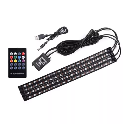 Car Interior Footwell 48LED Strip Lights RGB Multicolour Remote Atmosphere Lamp - Picture 7 of 13