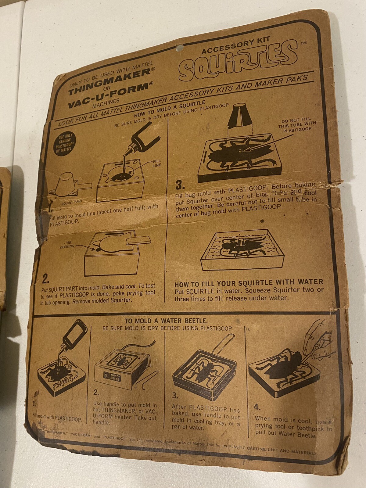 SQUIRTLES MATTEL THINGMAKER ACCESSORY KIT (3) 1967 ON CARD CREEPY