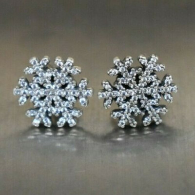 PANDORA Luminous Ice Rose Earrings - 287567CZ Authentic Pandora Sterling Silver Rose™ Luminous Ice Stud CZ Earrings  287567CZ | eBay