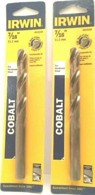 Irwin 3016128 7/16'' Cobalt 135 Degree Jobber Drill Bit 1pc-2packs