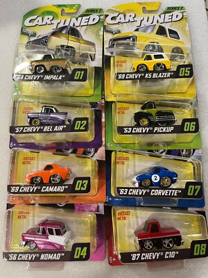 MGA Car Tuned Series 2 Set of 8 Corvette Chevy C10 K5 Blazer Nomad Camaro Impala