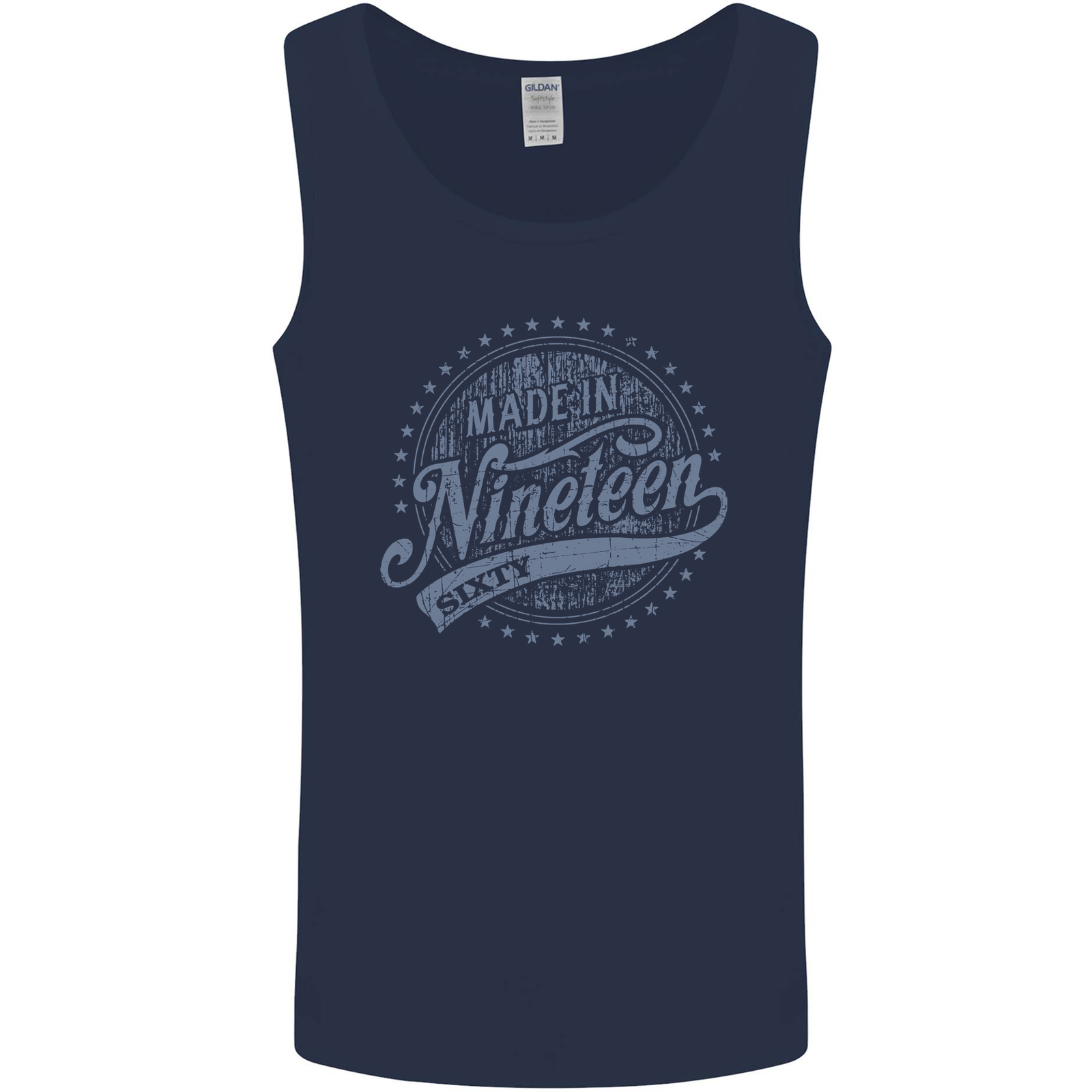 Distressed 65th Birthday Made In 1960 Mens Vest Tank Top Navy Blue