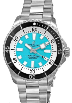 New Breitling SuperOcean Automatic 44 Turquoise Dial Men's Watch A17376211L2A1