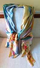 Multicolor Art Scarf Wrap - 35 x 70 inches