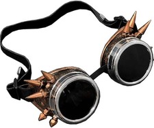Retro Red spike Biker steampunk goggles Men Cosplay Sunglasses b1