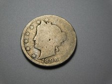 OLD US COIN 1896 LIBERTY HEAD V NICKEL