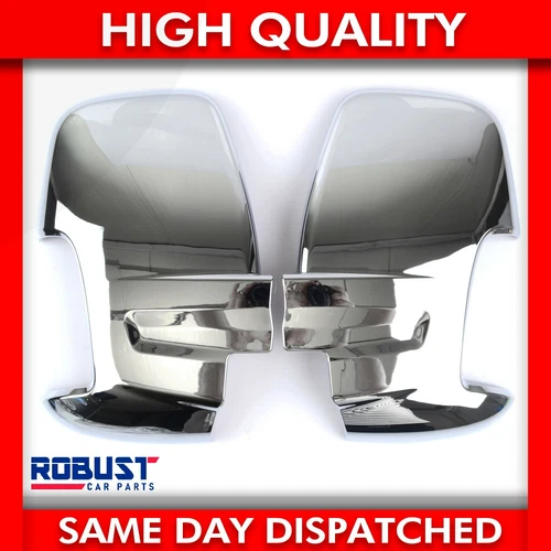 FOR FORD TRANSIT MK8 CHROME WING SIDE MIRROR COVERS SURROUNDS CAPS SET 2014+ON