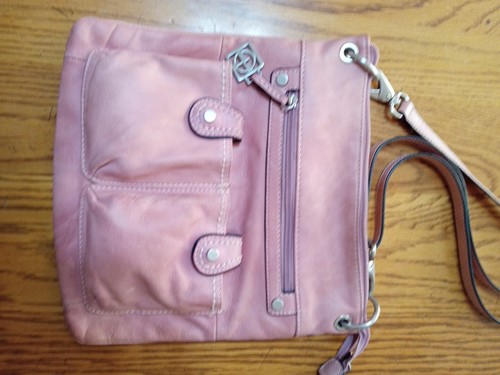 Giani Bernini Crossbody Bag Leather Satchel Handbag Pink Rose - Picture 9 of 16