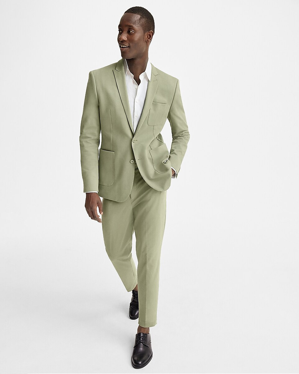 NEW EXPRESS $248 SOLID GREEN SLIM KNIT SUIT JACKET SZ 42R | eBay