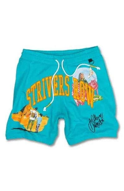 FILA Pantaloncini Strivers Row Soul Genetic 3XL Aqua Graphic Terry in pile con coulisse nuovi con etichette