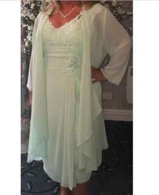 Plus Size Mint Green Mother of the Bride Dresses Two-Piece Formal Wedding  Gowns | eBay