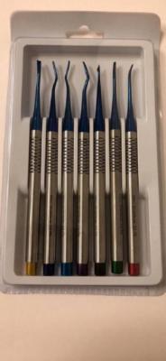 7pc Root Elevator Luxating Set Surgery Extraction Titanium Tips