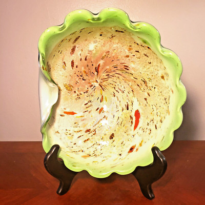 AVEM Murano Tutti Frutti Glas Bowl Mid Century Art Glass Italy
