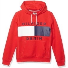 Mens Tommy Hilfiger Logo Hoody Hooded Full Zip Sweatshirt Jacket New With Tags