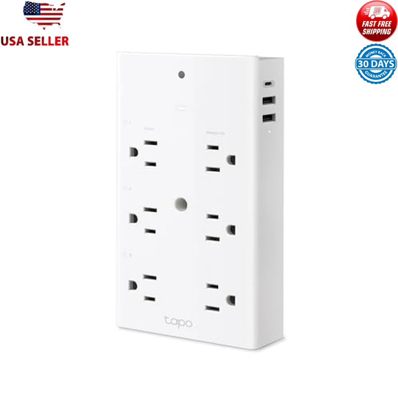 Smart Plug Outlet Extender Surge Protector 18W USB Fast Charging 9-in-1 Device-image