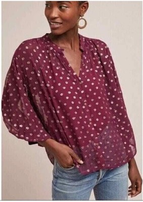 burgundy peasant top