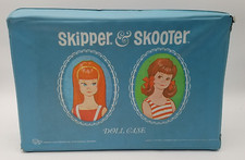 Vintage Barbie Mattel 1965 Skipper  Skooter Doll Case Cameo Faces Blue