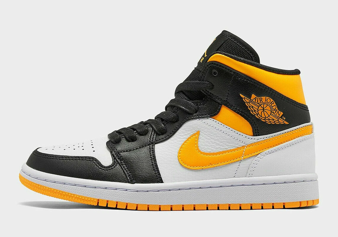 Women's Jordan 1 Mid SE White/Laser Orange-Black CV5276-107 Women's 10 Men's 8.5