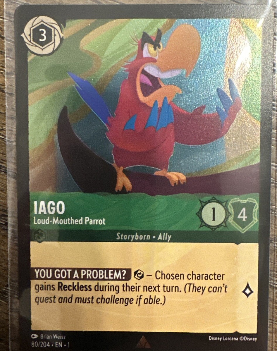 Cold Foil Iago - Loud-Mouthed Parrot 80/204 Rare Disney Lorcana | eBay