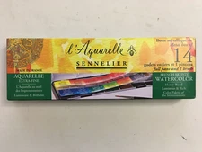 Sennelier French Artists' - L'Aquarelle Watercolor Paint Set (14 Full Pans) with