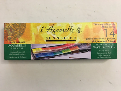 Sennelier French Artists' - L'Aquarelle Watercolor Paint Set (14 Full Pans) with