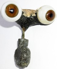 Vintage German Antique Hand Blown Rocker Glass Doll Eyes Brown About 9mm E3-51