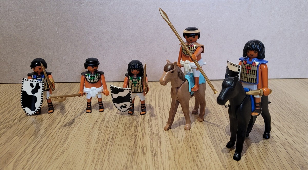 Playmobil Egyptian Soldiers Set 4245 Figures Horses Shields